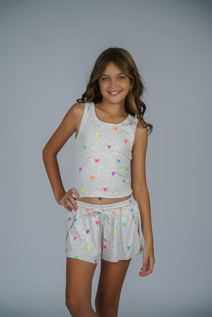 *Light Misty Allover Heart Tank*