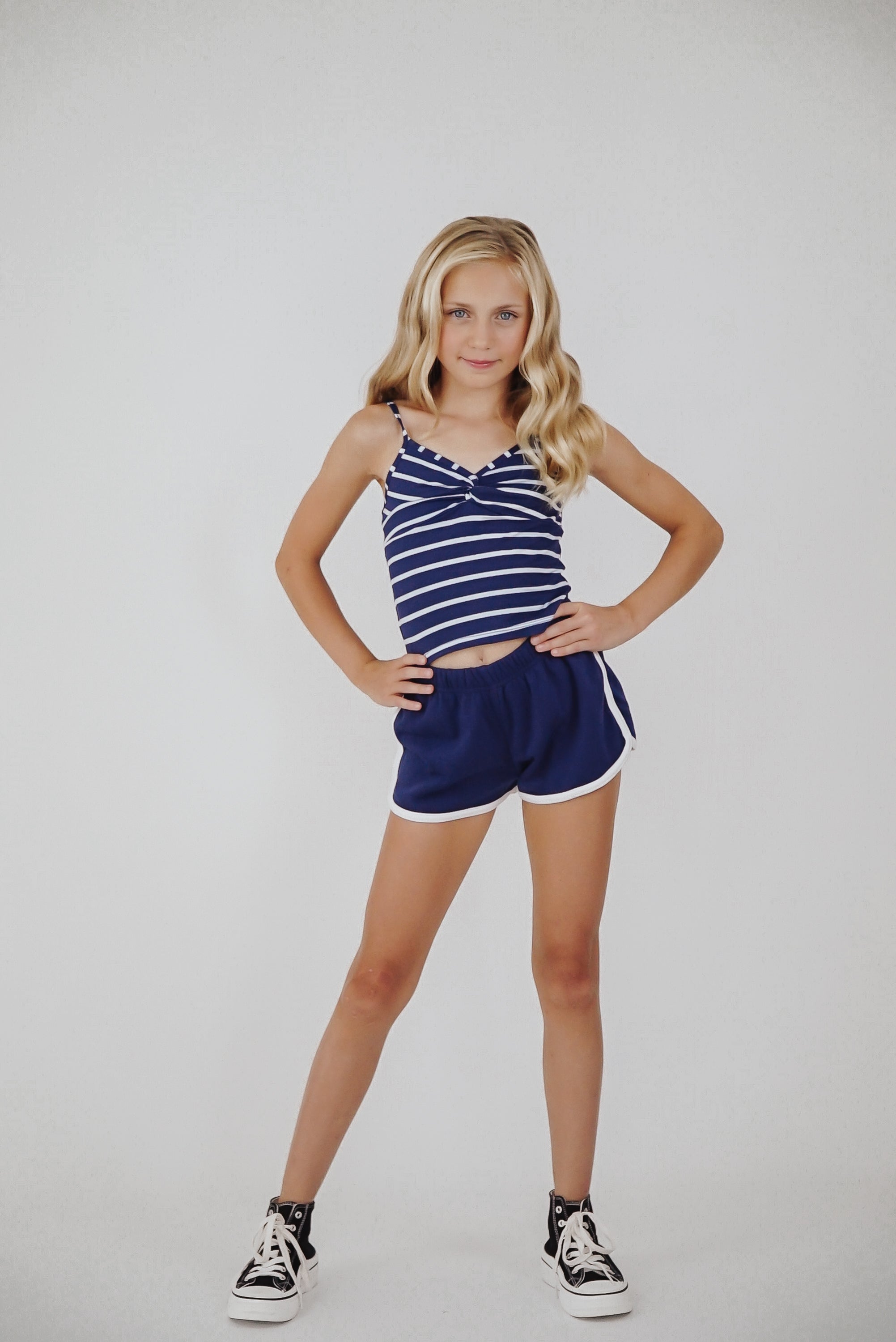 ◎ zoe ゾーイ　short sleeve jacket 2022ss Navy White Stripe Short* – Flowers By Zoe Clothing