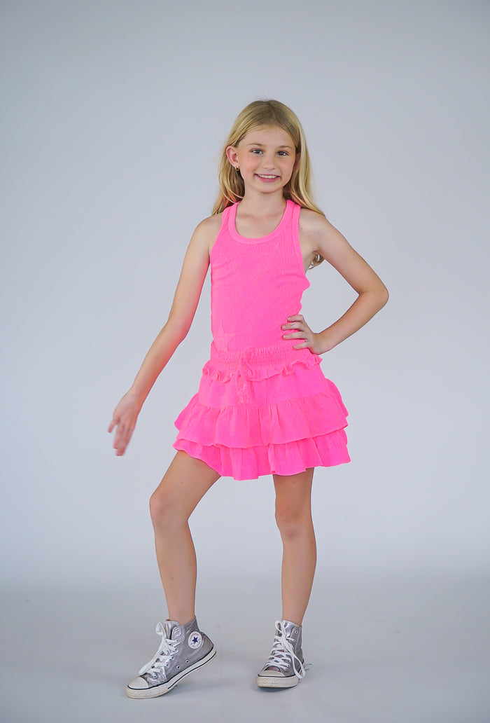 *Hot Pink Star Patches Cropped Tank*