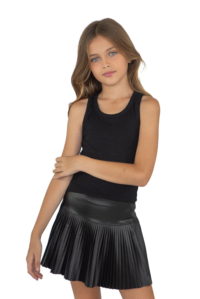 Vegan Leather Pleated Skirt* – Flowers By Zoe Clothing