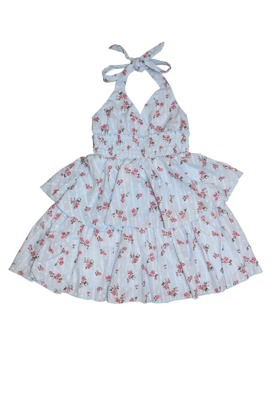 Blue Floral Halter Dress*  Flowers By Zoe Clothing