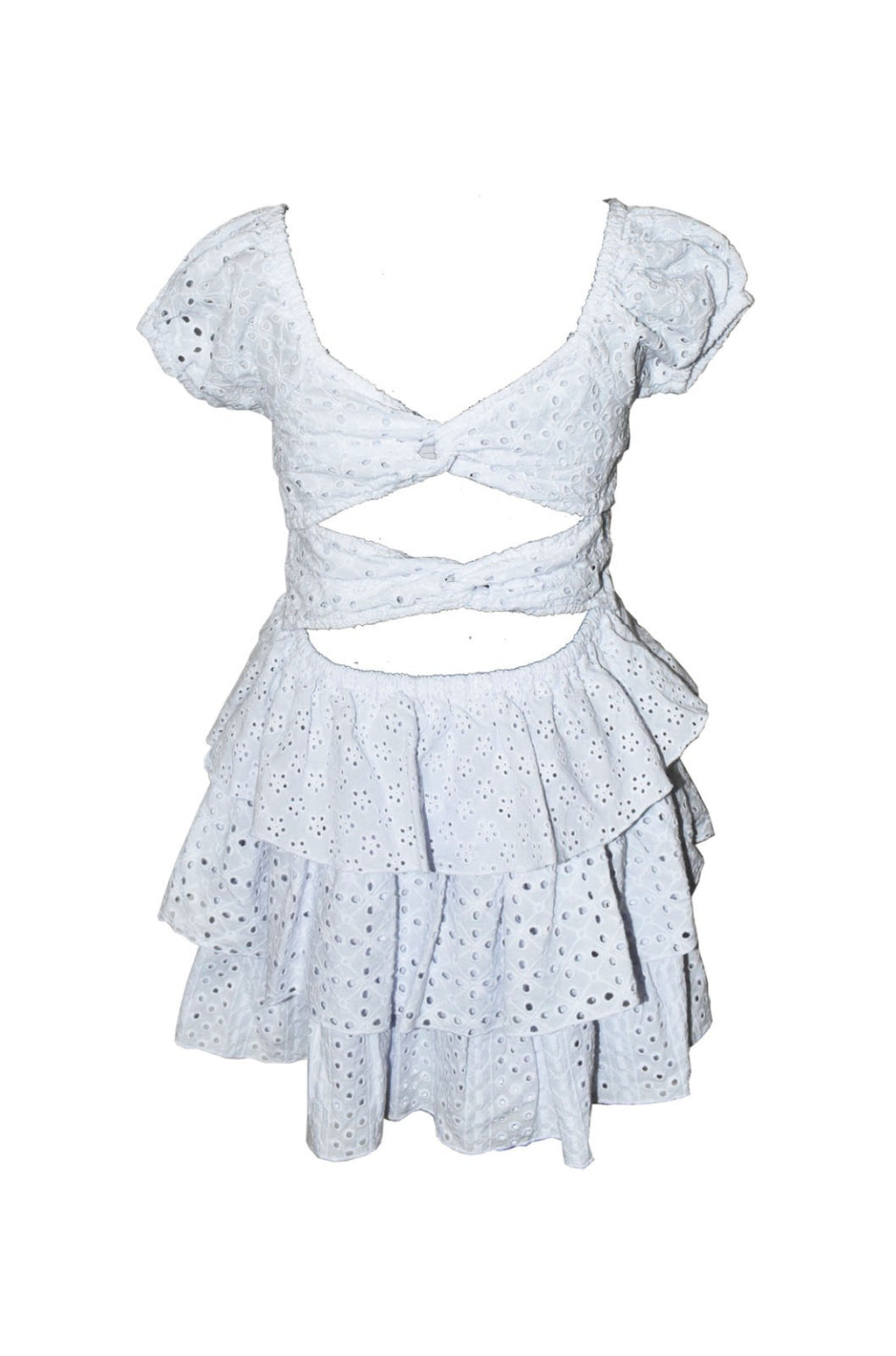 *White Eyelet Ruffle Dress* Flowers By Zoe Clothing