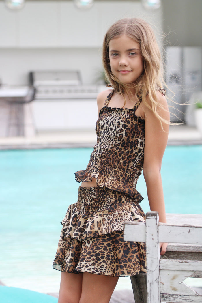 *Leopard Smocked Tank*