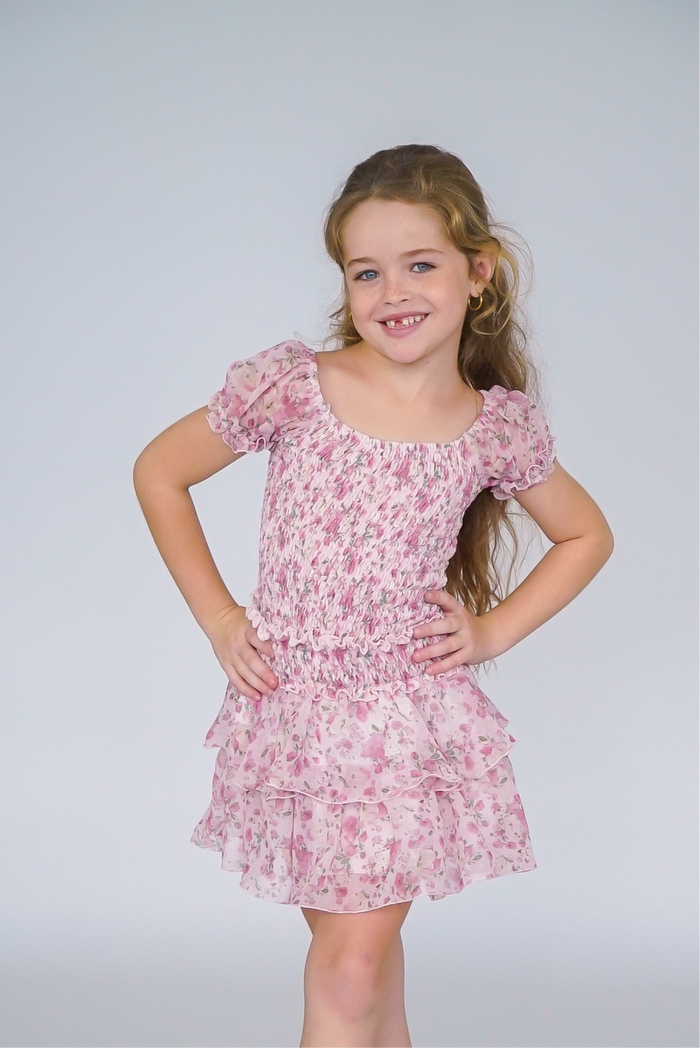 *Ciffon Floral Ruffle Skirt*