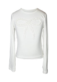 *Offwhite Bow Long Sleeve Tee*