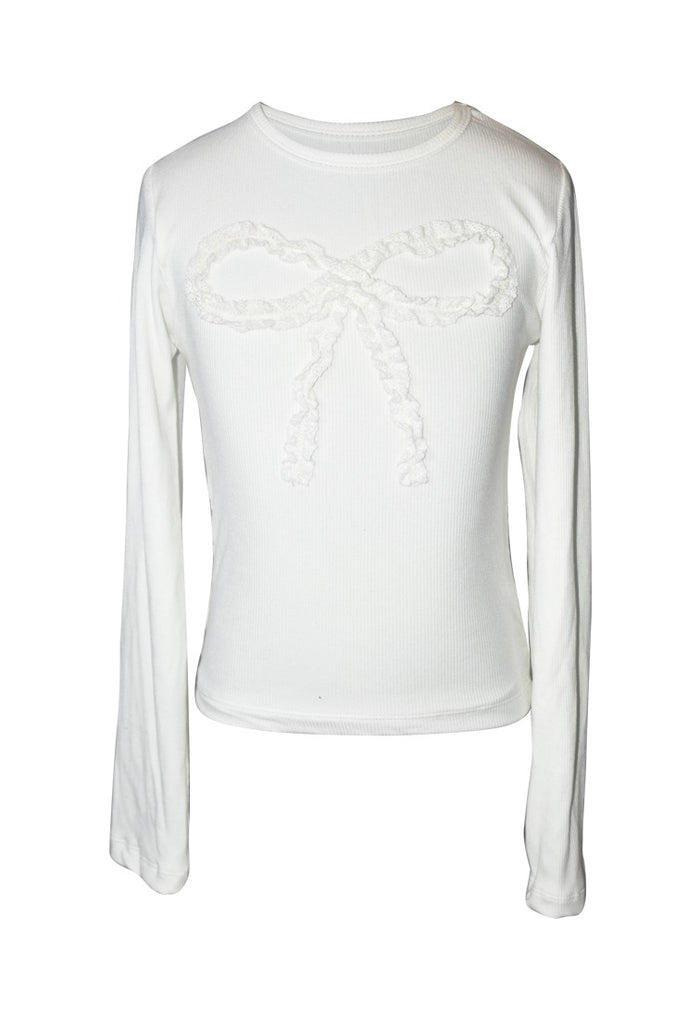 *Offwhite Bow Long Sleeve Tee*