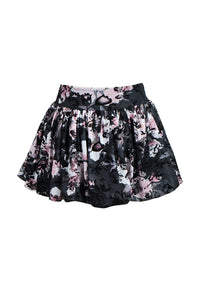 *Black Pink Floral Bubble Skirt*