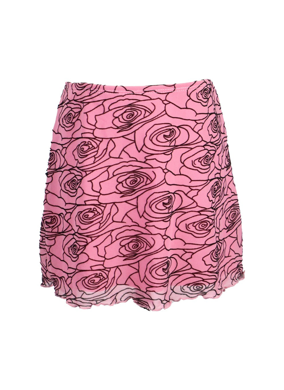 *Flocked Mesh Mini Skirt*