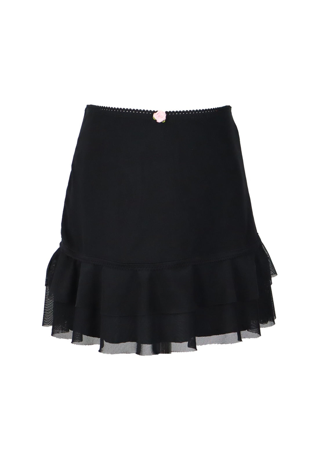 *Black Tulle Net Ruffle Skirt*