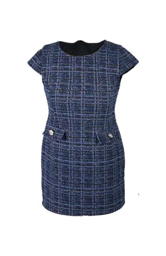 *Tweed Cap Sleeve Dress*