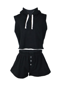 *Basic Color Active Sleeveless Hoody*