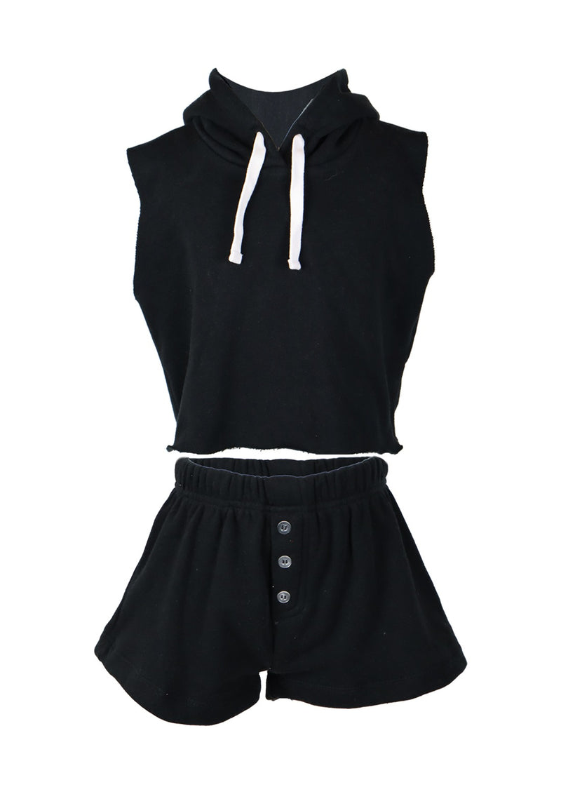 *Basic Color Active Sleeveless Hoody*
