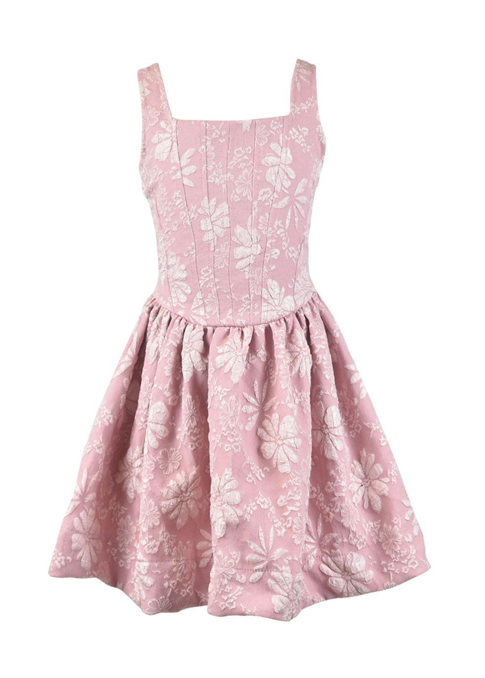 *Flower Embossed Corset Dress*