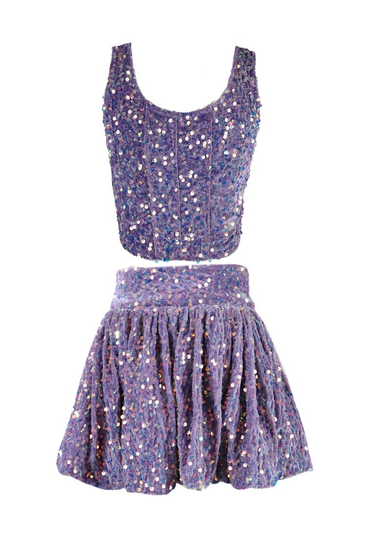 *Velvet Sequin Bubble Skirt*