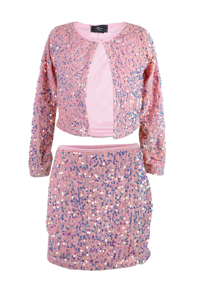 *Velvet Sequin Mini Skirt*