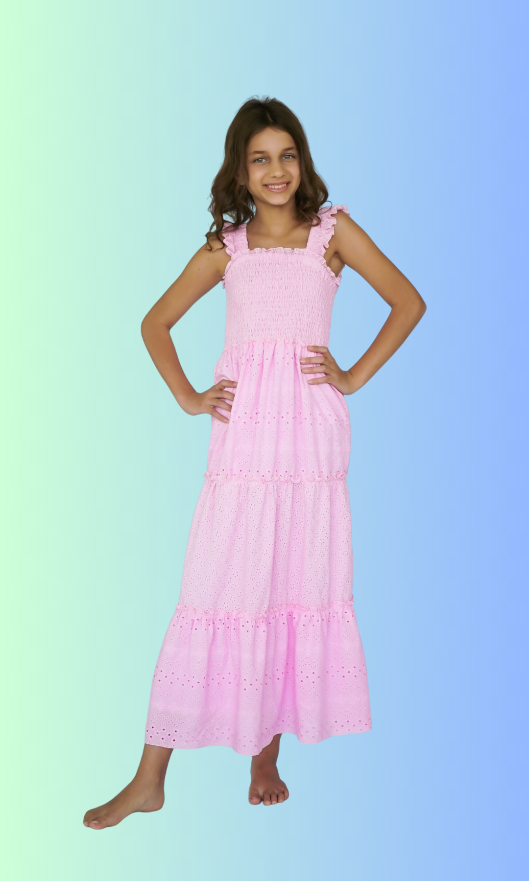 Girls Maxi Dress Pink Fluttersleeve Maxi Dress* Flowers By Zoe Clothing Girls Maxi Dress Pink Fluttersleeve Maxi Dress* Flowers By Zoe Clothing