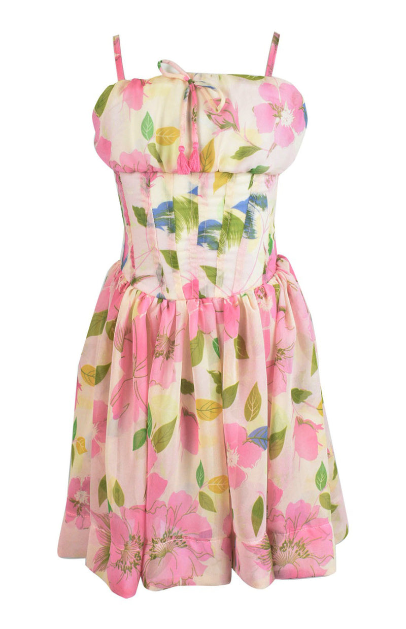 Chiffon Floral Blossom Bustier Corset Dress* Flowers By Zoe Clothing Chiffon Floral Blossom Bustier Corset Dress* Flowers By Zoe Clothing