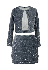 *Velvet Sequin Mini Skirt*