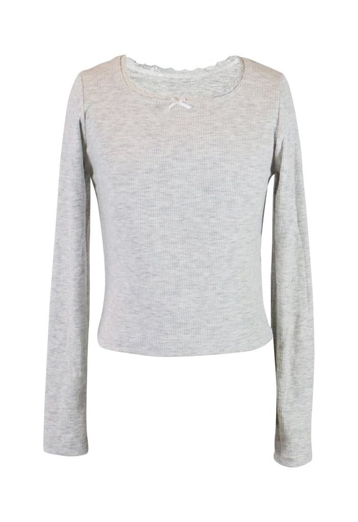 *Lace Trim Long Sleeve Tee*