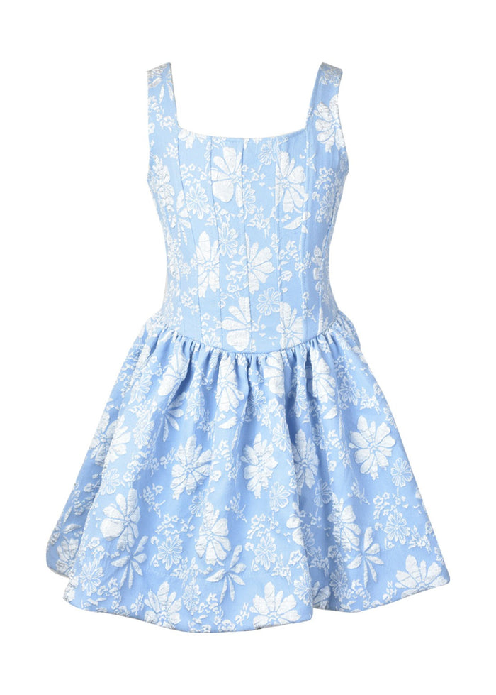 *Flower Embossed Corset Dress*