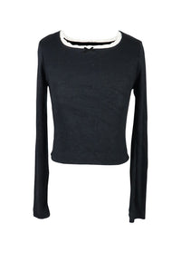 *Lace Trim Long Sleeve Tee*