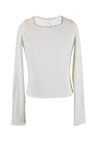 *Lace Trim Long Sleeve Tee*
