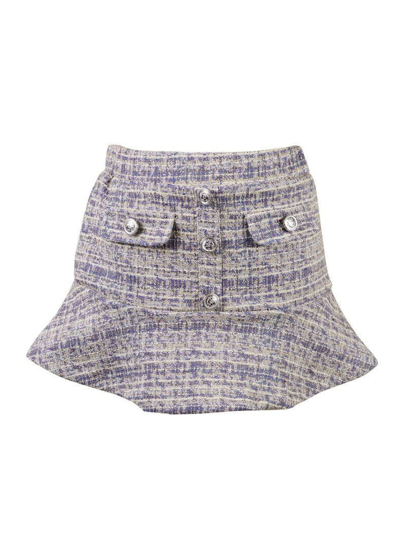 *Tweed Button Down Ruffle Skirt*