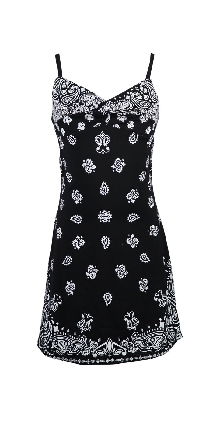 *Bandana Print Twist Cami Dress*
