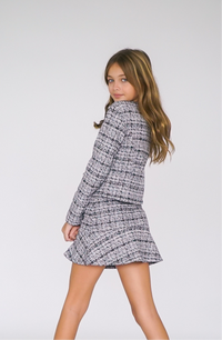*Tweed Button Down Ruffle Skirt*