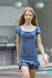 *Chambray Denim Smocked Dress*