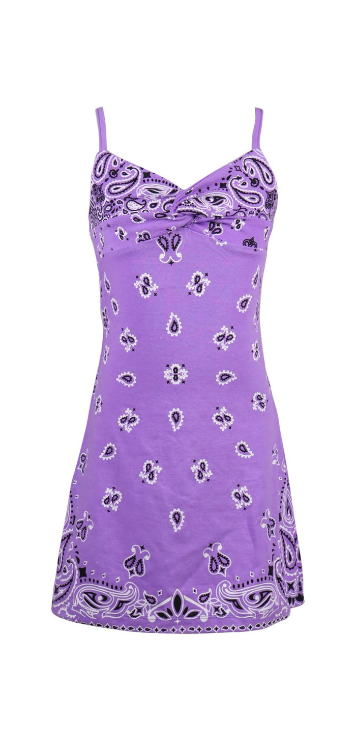 *Bandana Print Twist Cami Dress*