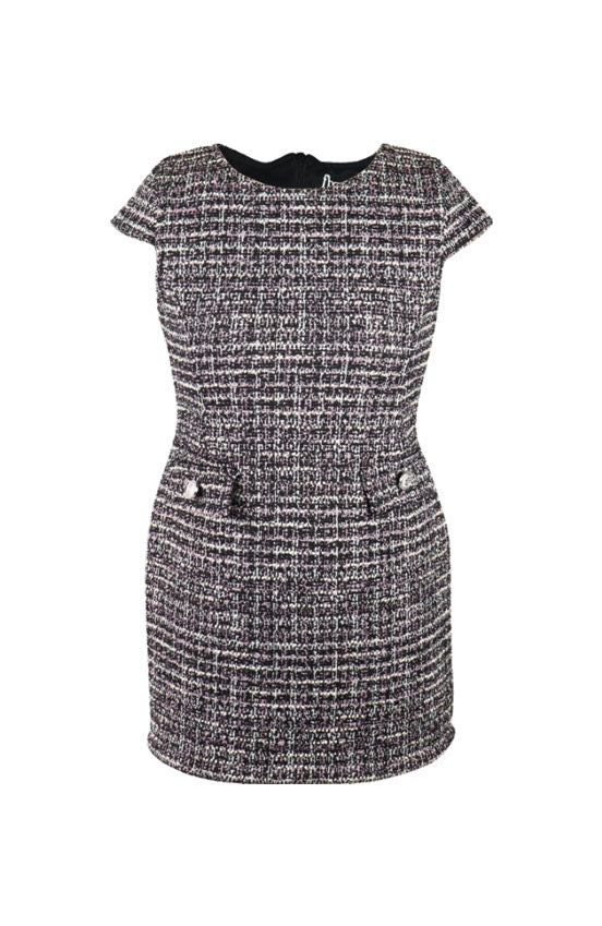 *Tweed Cap Sleeve Dress*