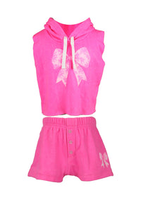 *Bow Print Button Down Short*