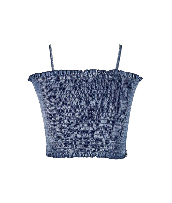 *Rayon Denim Smocked Top*