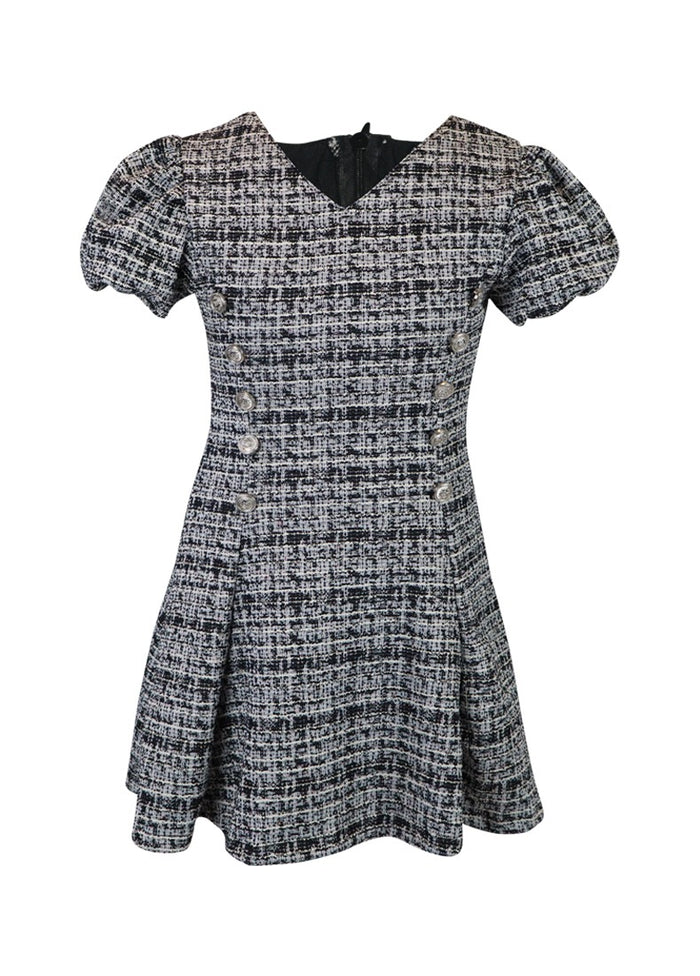 *Tweed Puff Sleeve Dress*
