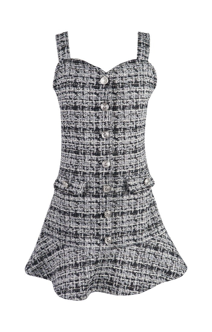 *Tweed Button Down Dress*