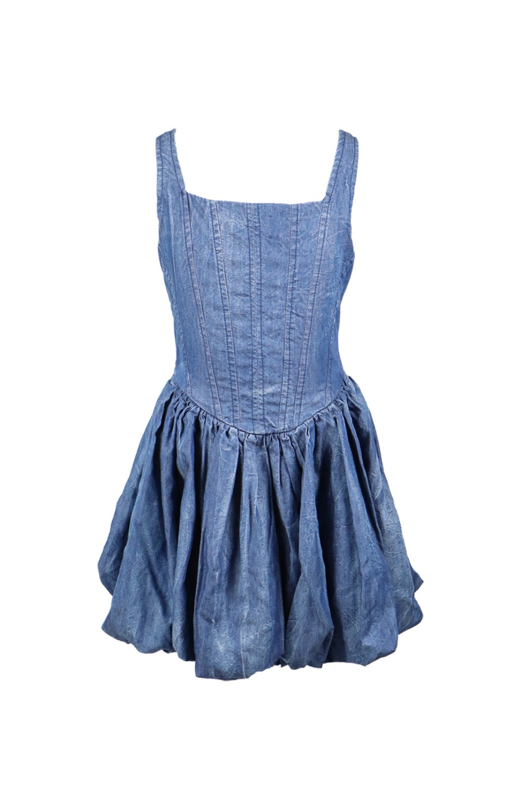*Rayon Denim Corset Dress*