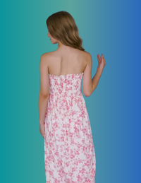 *Smocked Floral Tube Maxi Dress*