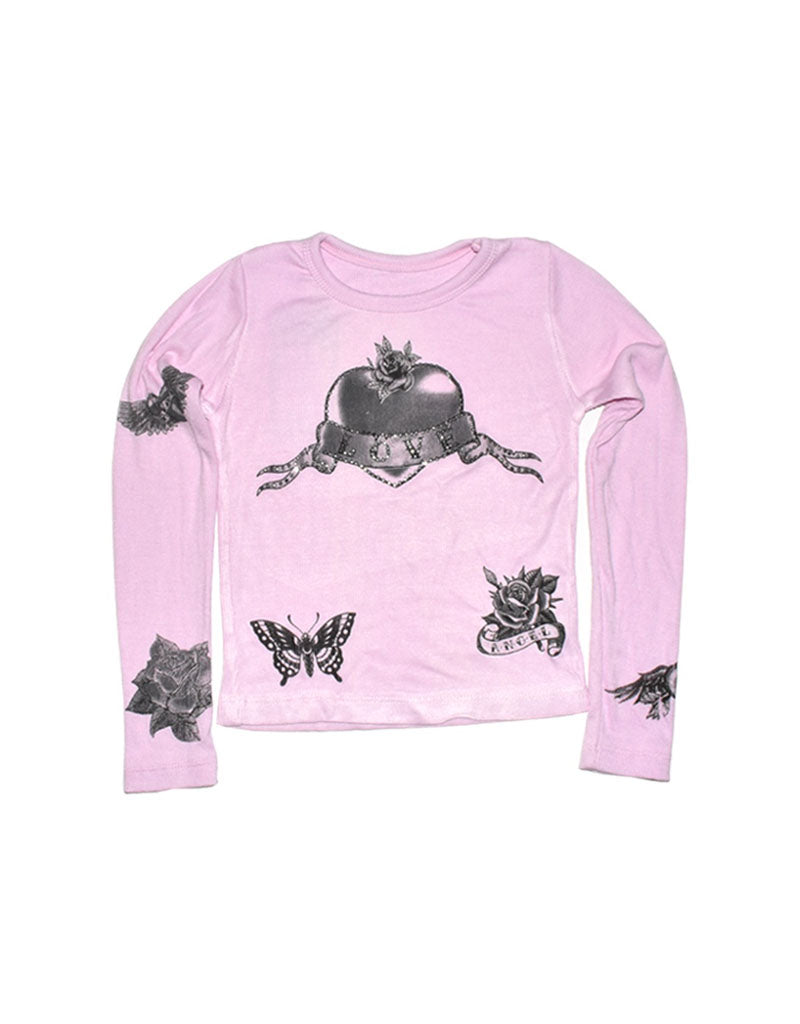 *Pink Black Tattoo Long Sleeve Tee*