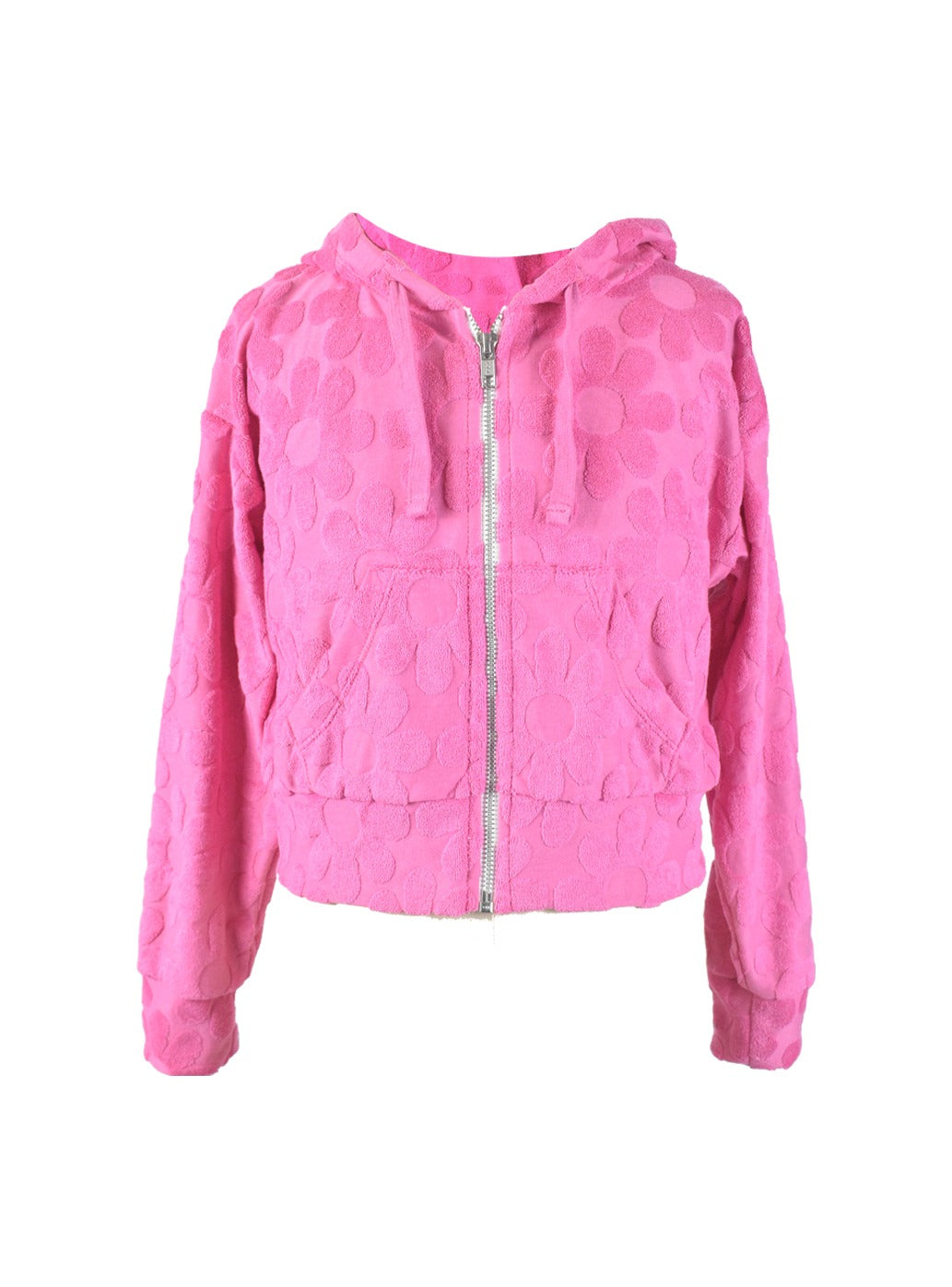 Allover Daisy Zip Up Cropped Jacket* – Flowers By Zoe Clothing