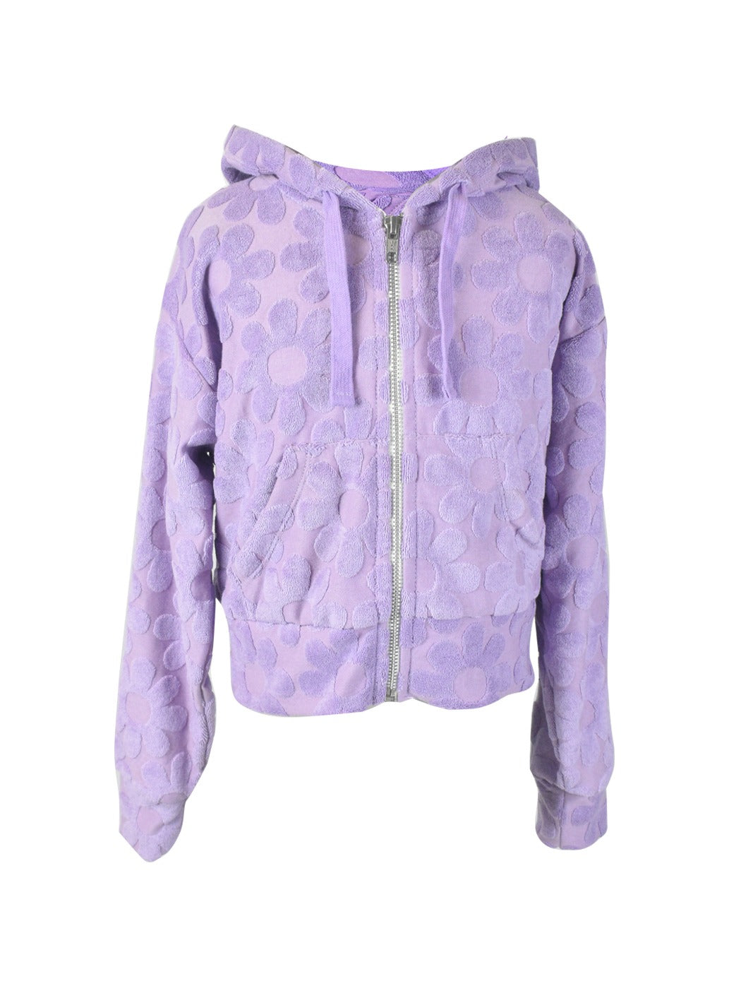 Allover Daisy Zip Up Cropped Jacket* – Flowers By Zoe Clothing