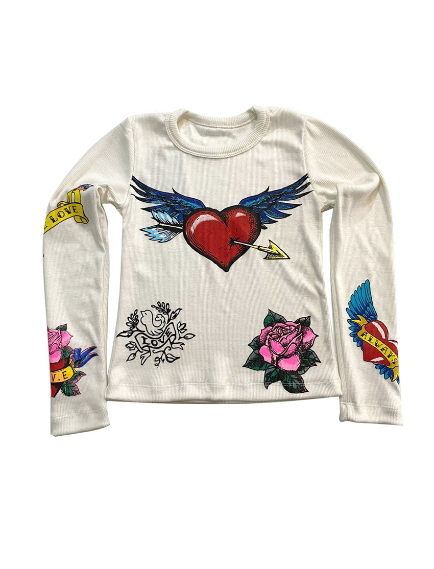 *Tattoo Icon Multi-Color Long Sleeve Tee*