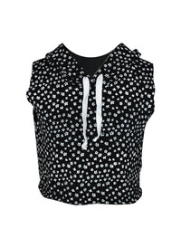 *Flower Printed Sleeveless Hoody*