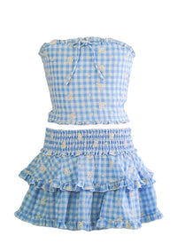 *Embroidery Checkered Tubetop*