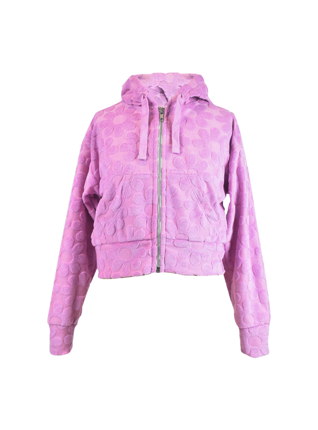 Allover Daisy Zip Up Cropped Jacket* – Flowers By Zoe Clothing