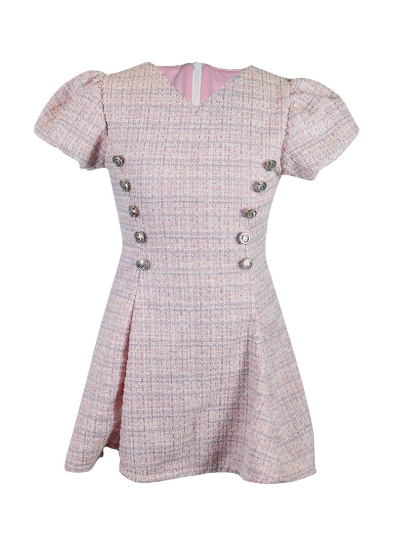 *Tweed Puff Sleeve Dress*