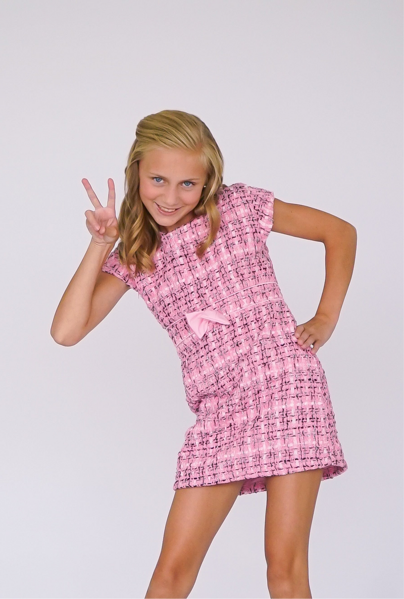 *Tweed Bow Mini Dress*