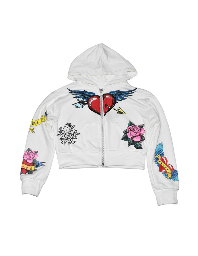 *Offwhite Tatto Icon Multi-Color Zip Up Crop Jacket*