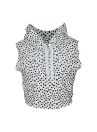*Flower Printed Sleeveless Hoody*