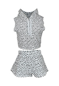 *Flower Printed Sleeveless Hoody*
